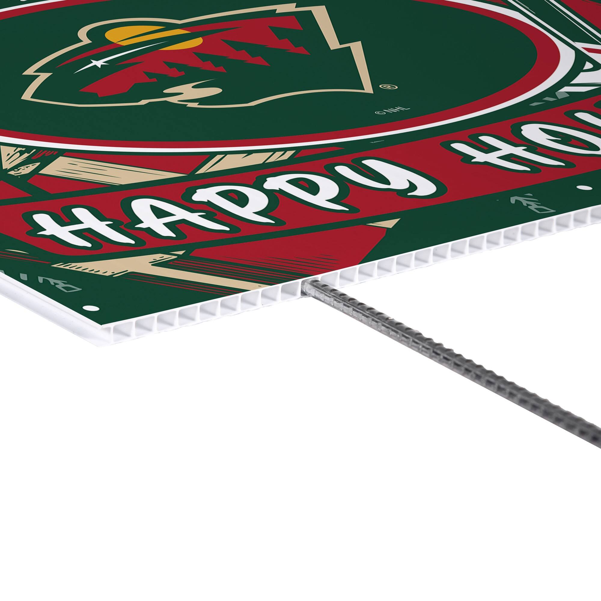 Alt View 2. Evergreen Enterprises - Minnesota Wild 24" x 18" Happy Holidays Christmas Outdoor Staked Yard Sign - Multicolor.