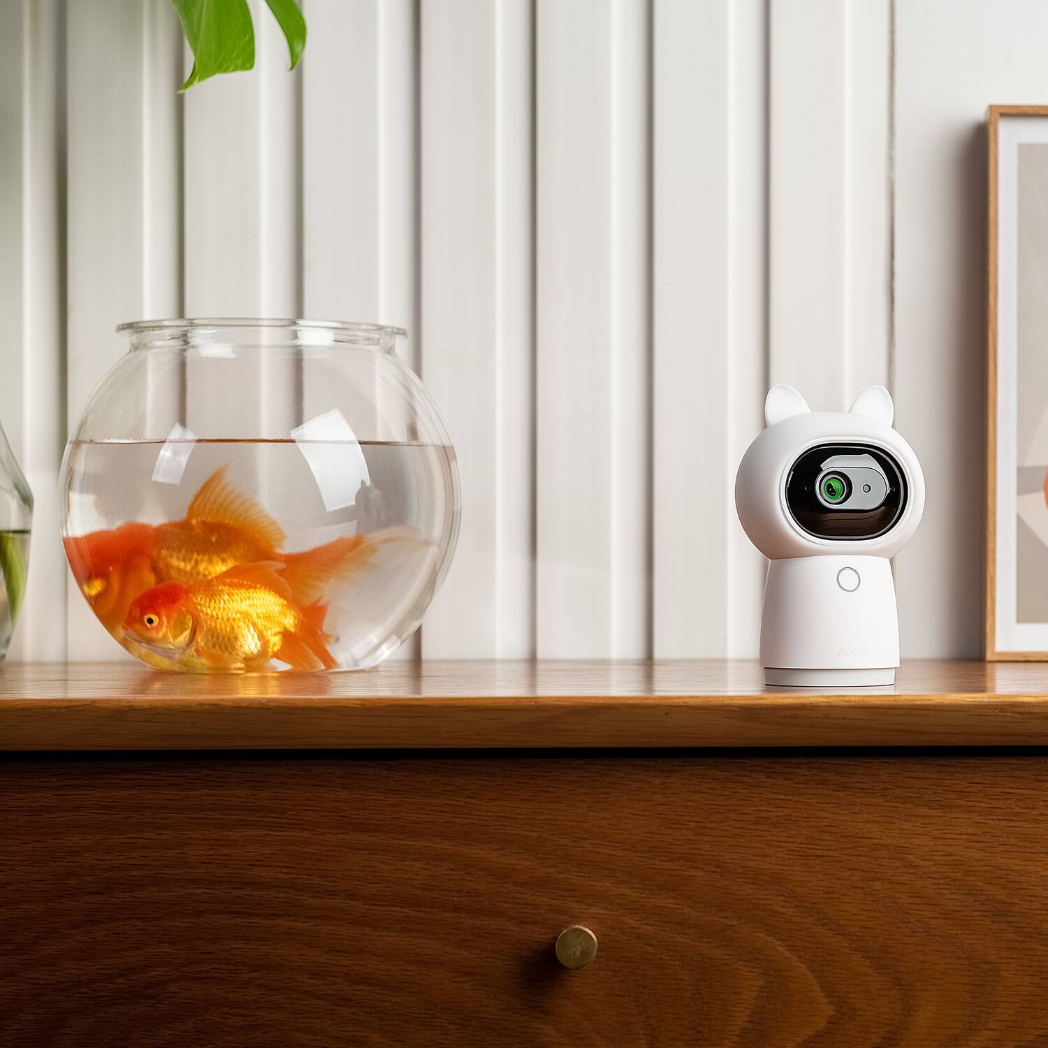 Alt View 4. Aqara - Aqara Ch-h03 Camera Hub G3 Wi-fi 2k 1296p Ai Smart Security Camera And Hub With Voice Control, White - white.