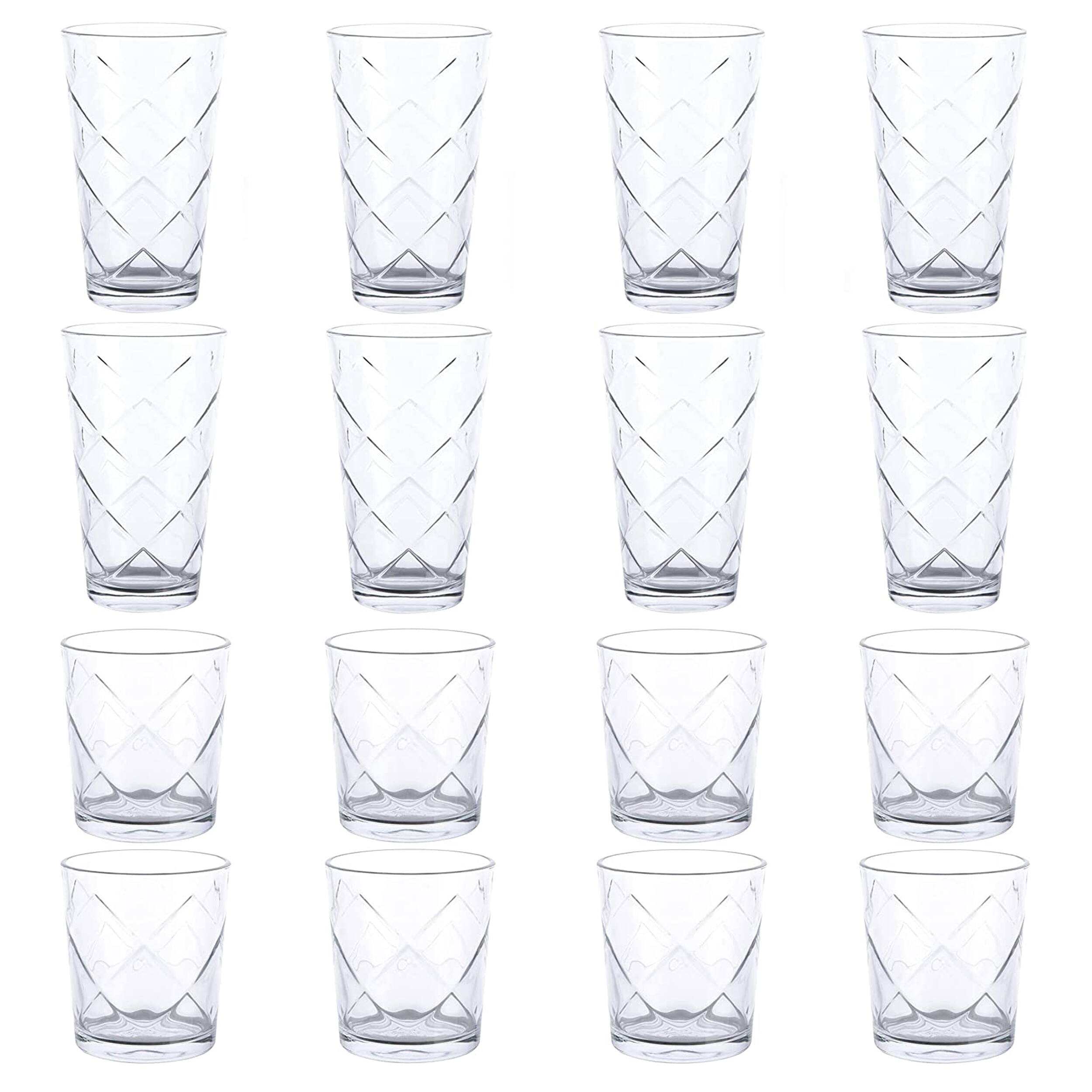 Alt View 1. Gibson - Gibson Home 16 Piece Lattice Glassware Drinkware Set - Clear.
