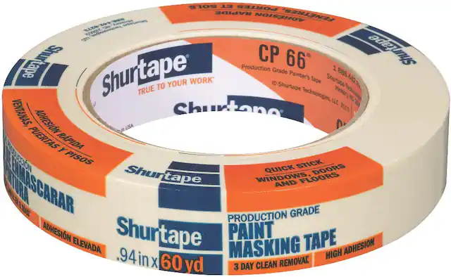 Shurtape
CP 66
Production Grade Paint Masking Tape
Quick Stick
Windows, Doors, and Floors
High Adhesion
3 Day Clean Removal
.94 in x 60 yd
Adhesion Rápida
Ventanas, Puertas y Pisos
Adhesión Elevada
Made in USA
Shurtape Technologies, LLC 2013
1 888 442 8273
Hickory, NC