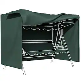 PULUZ - Outdoor Patio Hammock Porch Swing Cover with UV, Water, & Dust Fighting Material, 81 inch x 49 inch x 65 inch - Dark Green