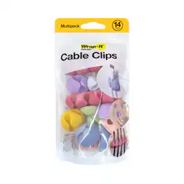 Wrap-It Storage - Cable Clips - Assorted (14-Pack) Macaron - Silicone Adhesive Backed Cord Holders - Assorted Colors
