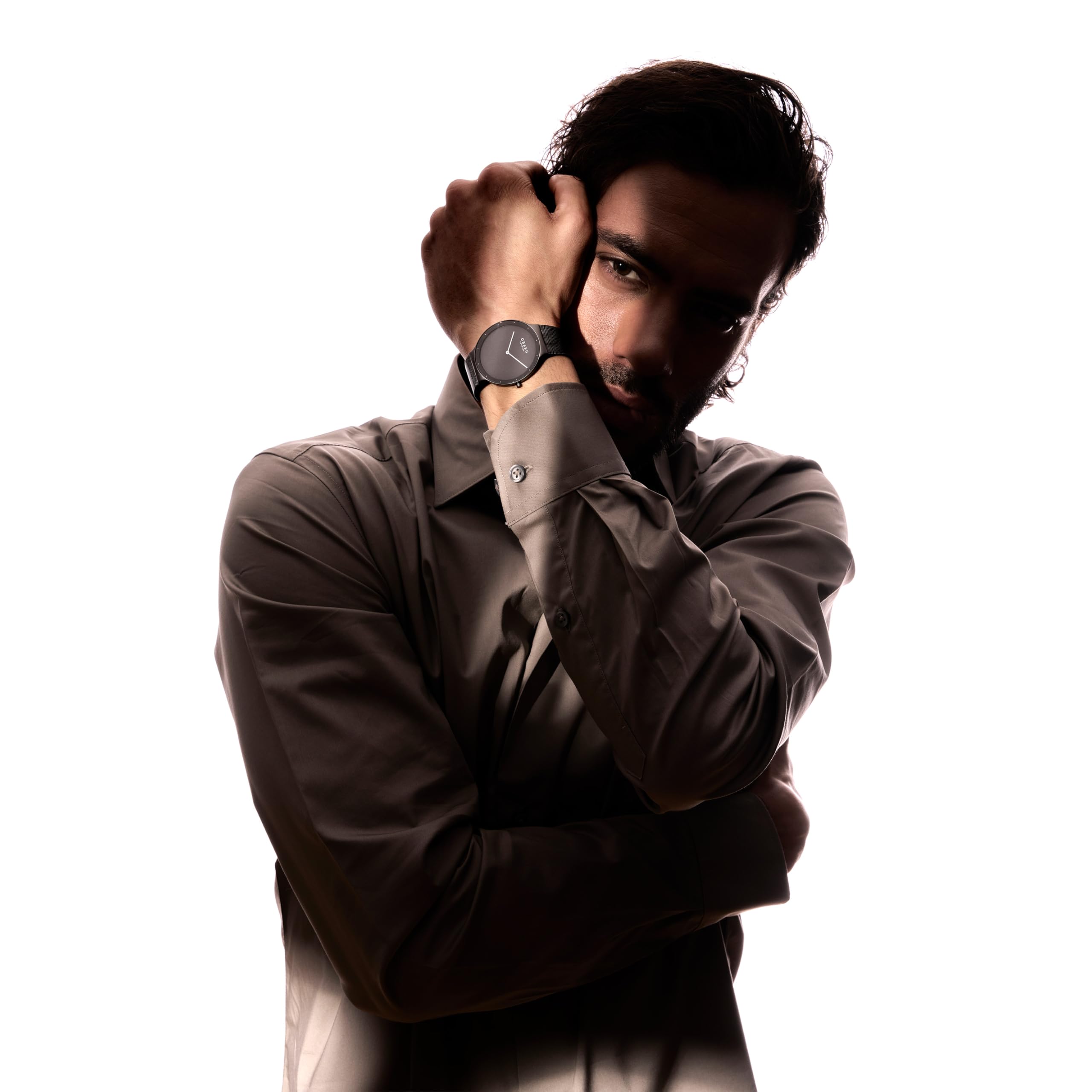 Alt View 1. Obaku - Obaku Spejl Ash Men’s Watch, Stainless Steel Link Bracelet – Gun Dial - Black.
