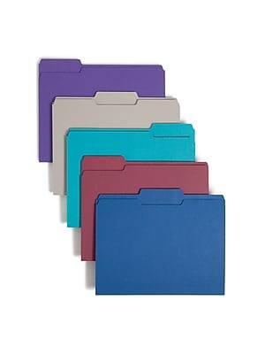 Front. Smead - Smead File Folders, 1/3-Cut Tab, Letter Size, Assorted Colors, 100/Box (11948) - Assorted Colors.