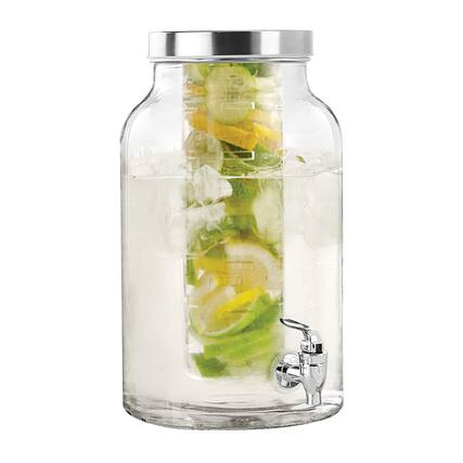 Front. Style Setter - Lexington Beverage Dispenser withInfuser 1.5 GAL - Clear.