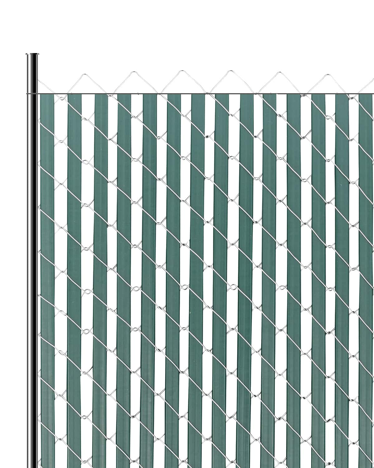 VEVOR - Bottom Locking Privacy Slats, Double-Wall Vertical Bottom-Locking Slats for Chain-Link Fence - Green