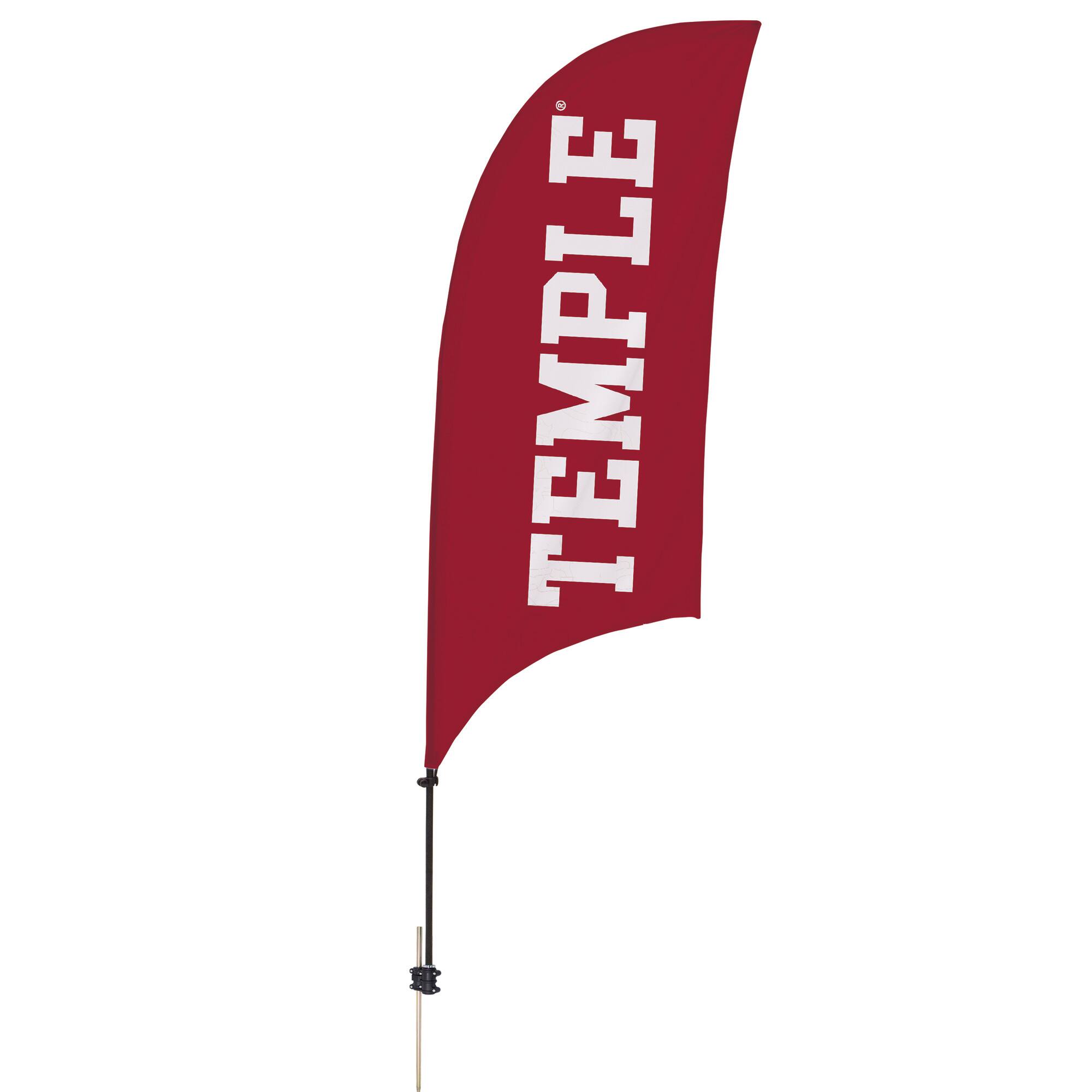 Front. Victory Corps - Temple Owls 7.5' Razor Team Feather Flag - Multicolor.