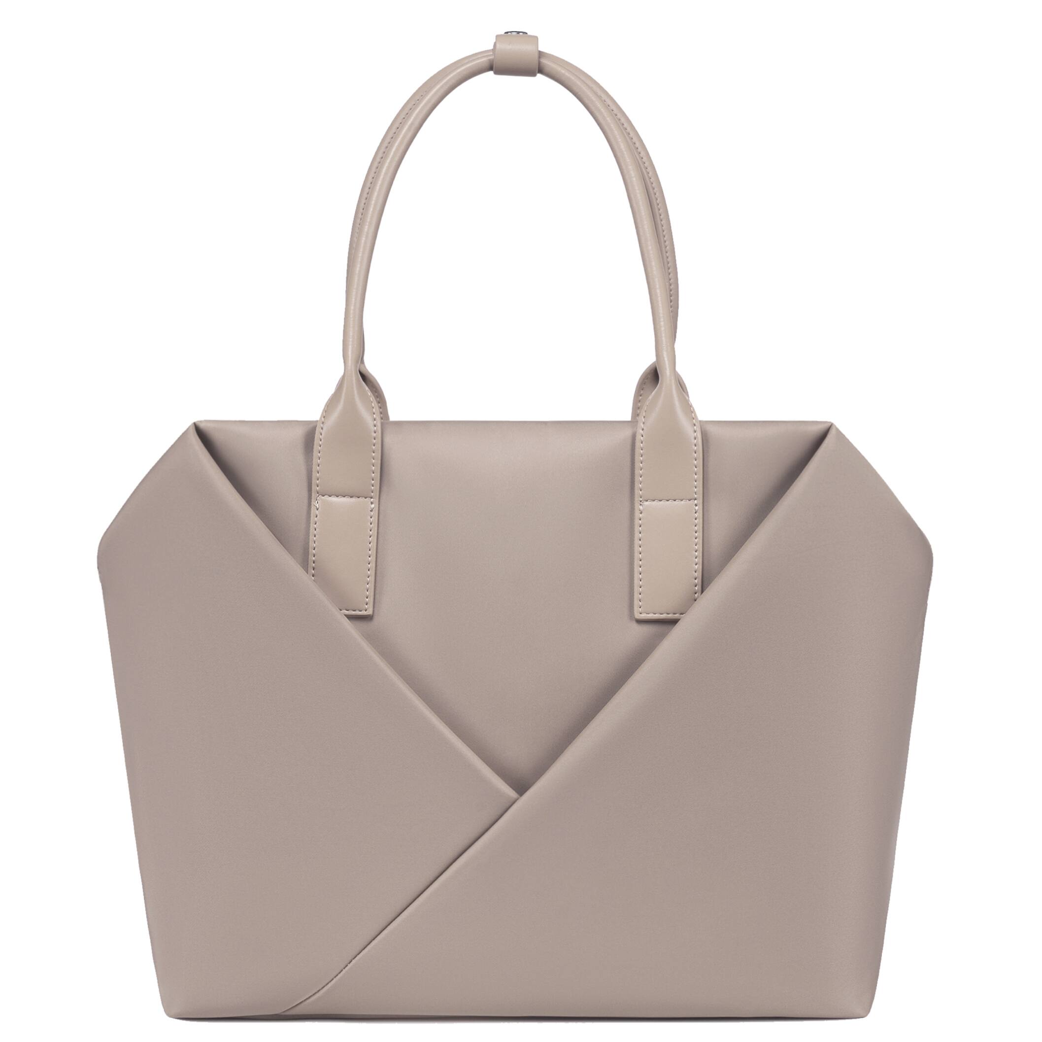 Front. Lux & Nyx - Lux & Nyx Large Origami Tote 15" Laptop Work Bag - Champagne Taupe - Champagne Taupe.