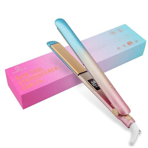 Vulpecula Spade - Colorful Flat Iron 450 Degrees, Ceramic Hair Straightener and Curler 2 in 1, 30s Fast Heat Straightening Iron for Hair,