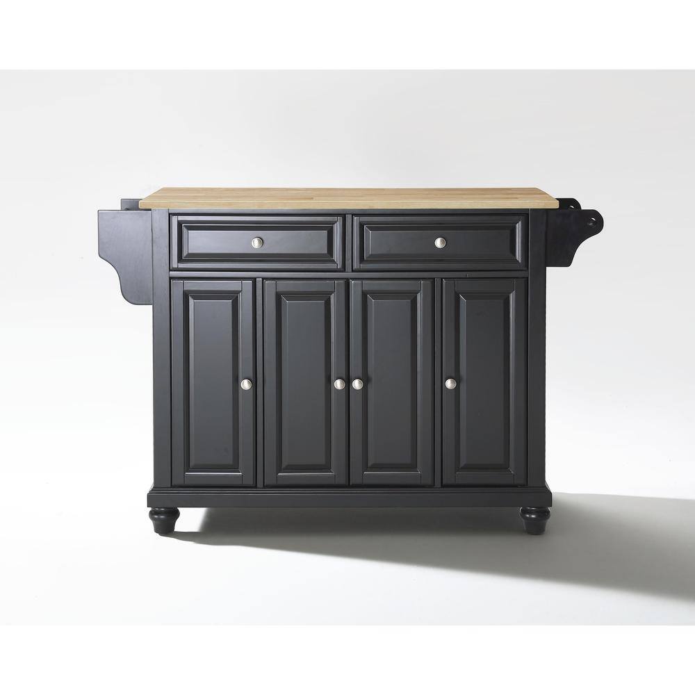 Left. Crosley Furniture - Cambridge Wood Top Full Size Kitchen Island/Cart - Black.