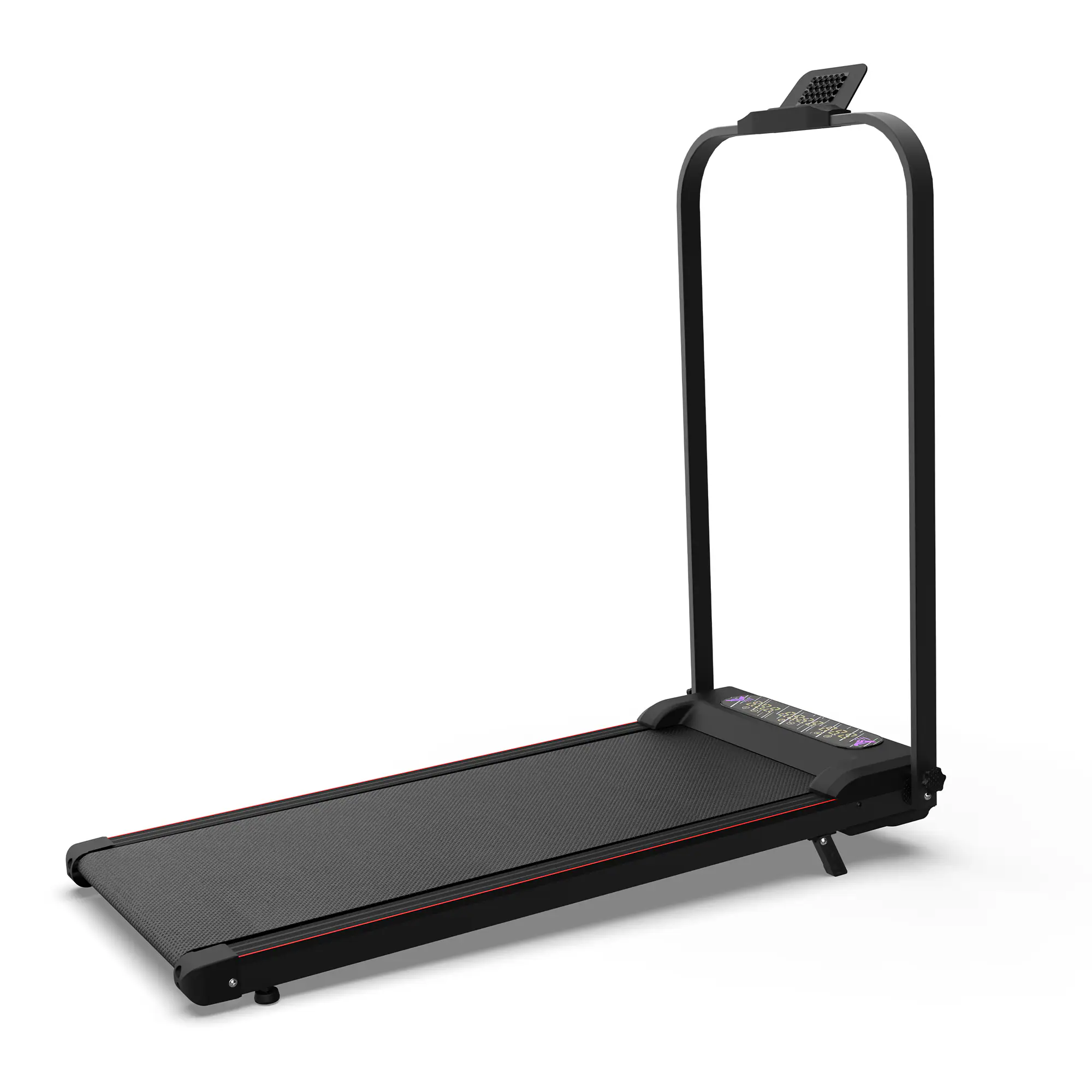 Left. Anysun - Foldable 2-in-1 Treadmill with Incline - Under Desk Walking Pad & Vibration Pad, Remote Control for Home & Office - Black.