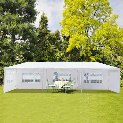 Front. Winado - 10x30 Party Tent with 5 Removable Sidewalls for Parties, Weddings, BBQ, Baby Shower, Waterproof Outdoor Event Canopy.