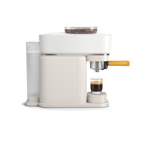 Alt View 3. Philips - Philips Baristina Espresso Machine, Automatic Grinder, White with Mango Portafilter (BAR310/50) - White with Mango Handle.