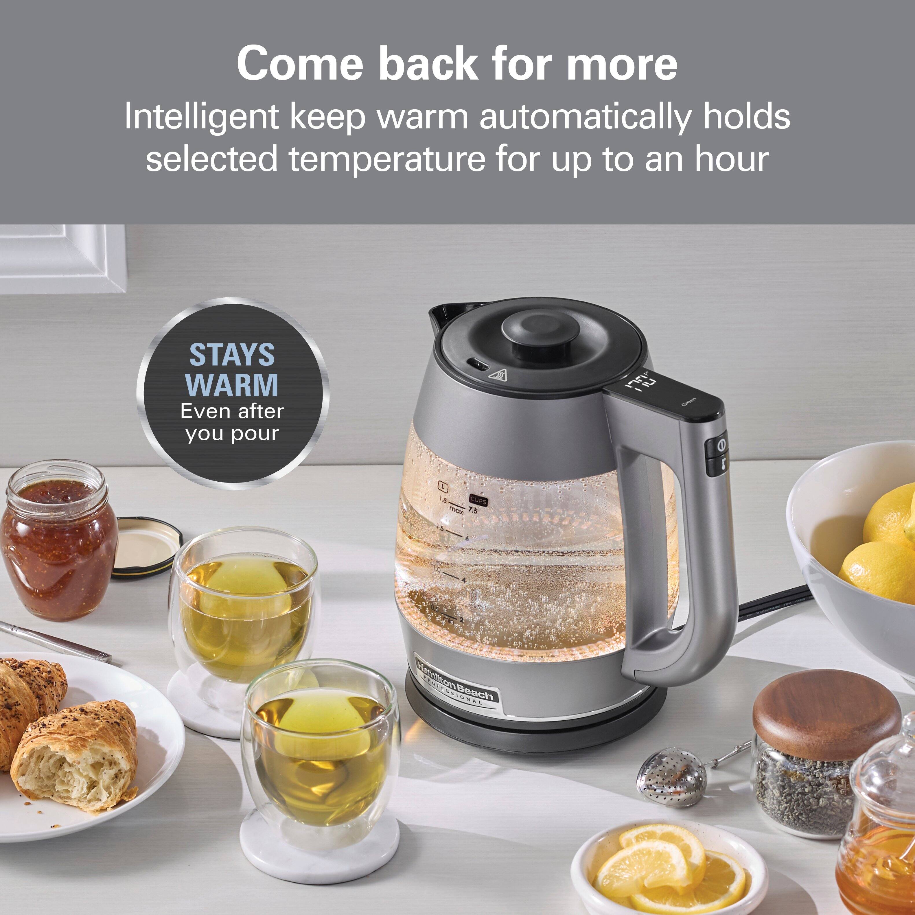 Come back for more  
Intelligent keep warm automatically holds selected temperature for up to an hour  

STAYS WARM  
Even after you pour