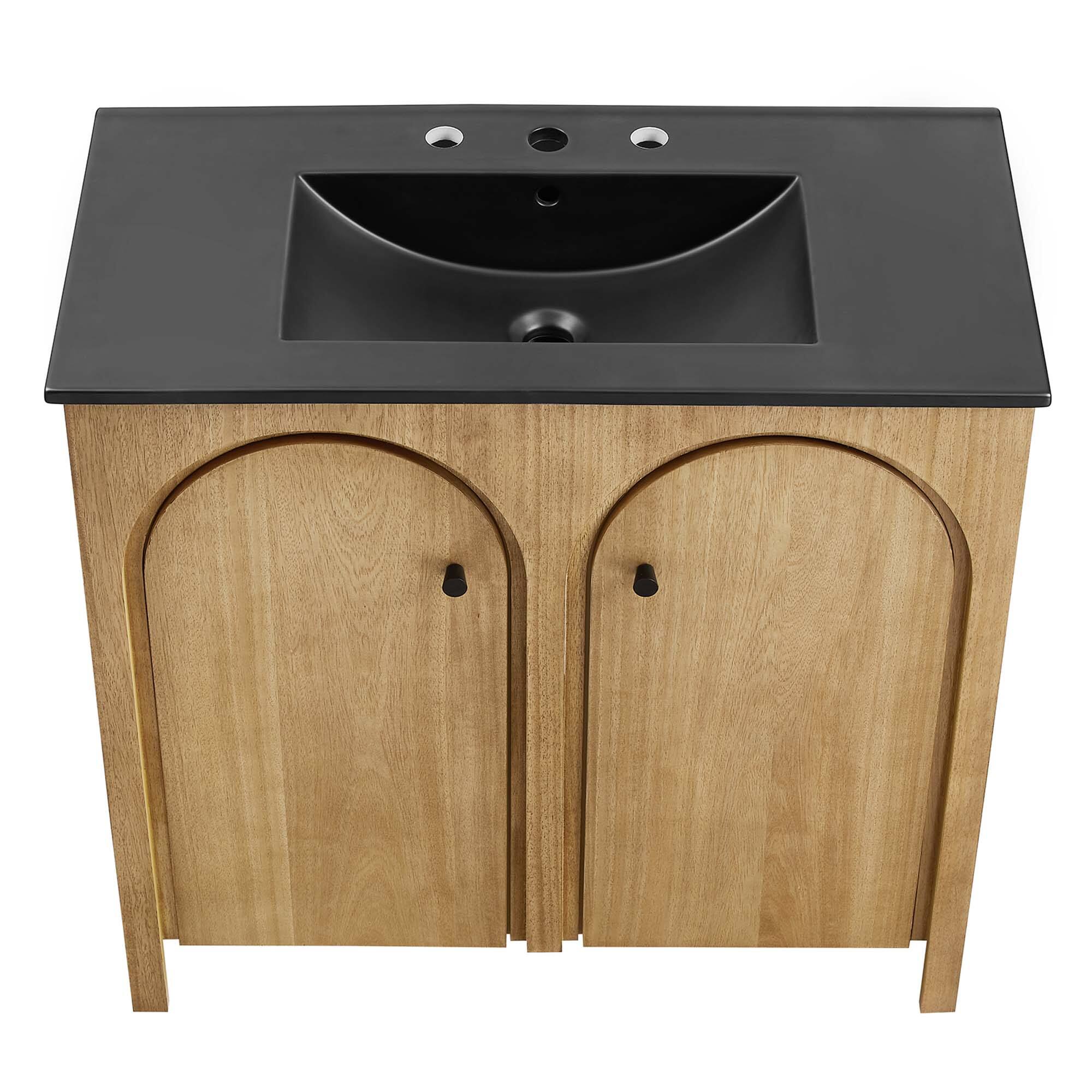 Alt View 5. Modway - Appia Bathroom Vanity Basin Included by Modway - Oak Black.