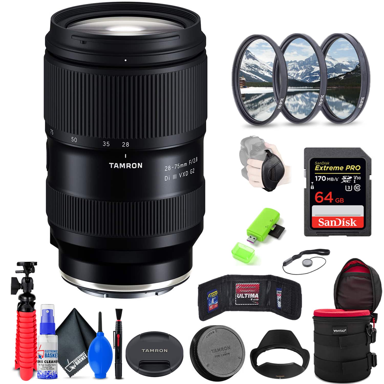 Tamron - 28-75mm f/2.8 Di III VXD G2 Lens for Sony E + Accessories (INTL Model) - Black