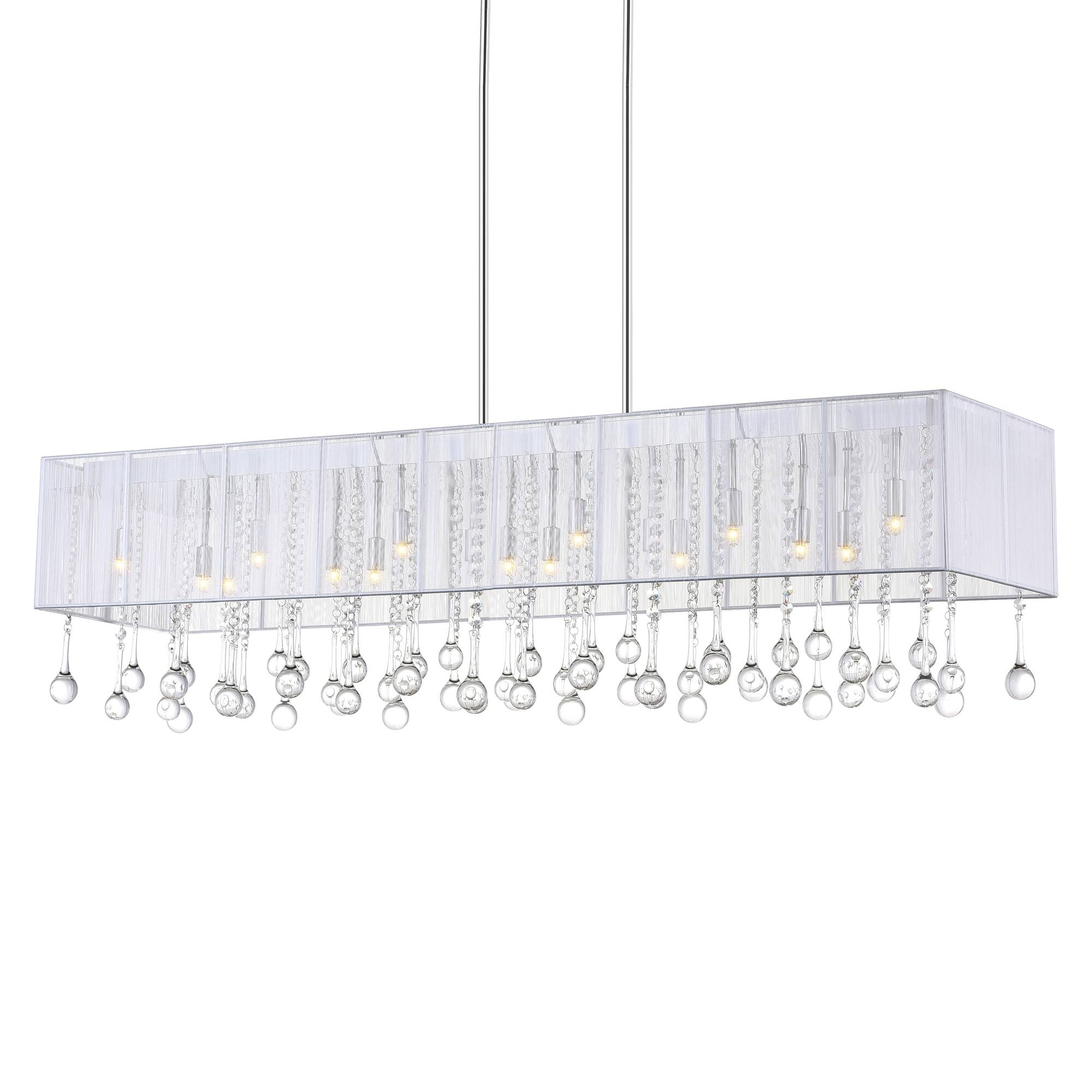 Angle. CWI Lighting - Water Drop 17 Light Drum Shade Chandelier With Chrome Finish - Chrome.