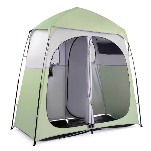Front. Winado - 7.5FT Camping Dressing 2-Room Shower Tent Pop Up Shelter with Carrying Bag Privacy Changing Room Portable Toilet Outdoor - Light Green.
