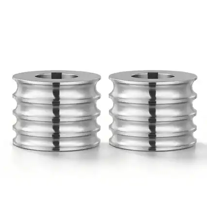 Front. VEVOR - Replacement Roller for Rolling Mill 4 Sizes Grooves 2 Round Rollers,Jewelry DIY Tool Accessory Parts,Premium Alloy Steel - Silver.