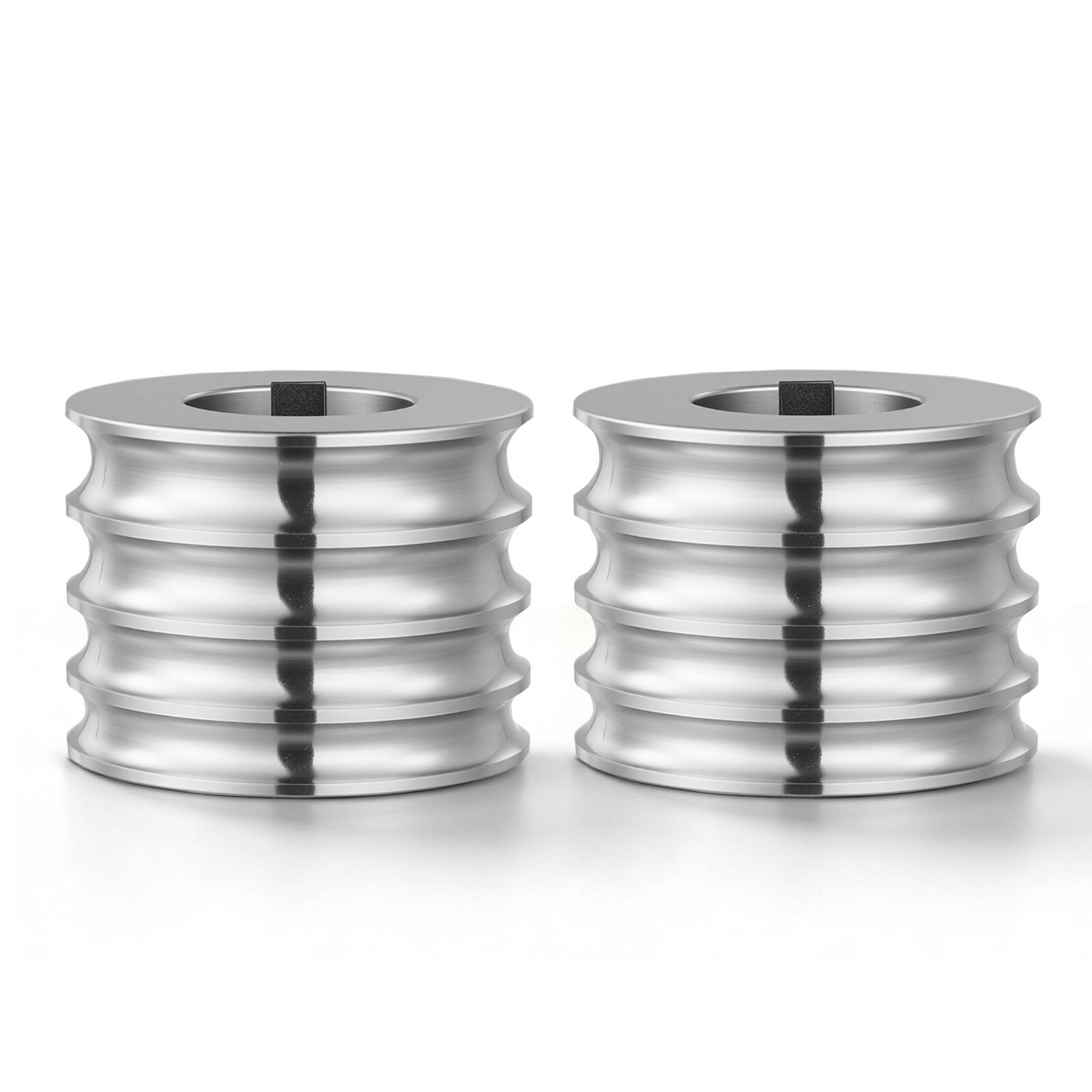 Front. VEVOR - Replacement Roller for Rolling Mill 4 Sizes Grooves 2 Round Rollers,Jewelry DIY Tool Accessory Parts,Premium Alloy Steel - Silver.