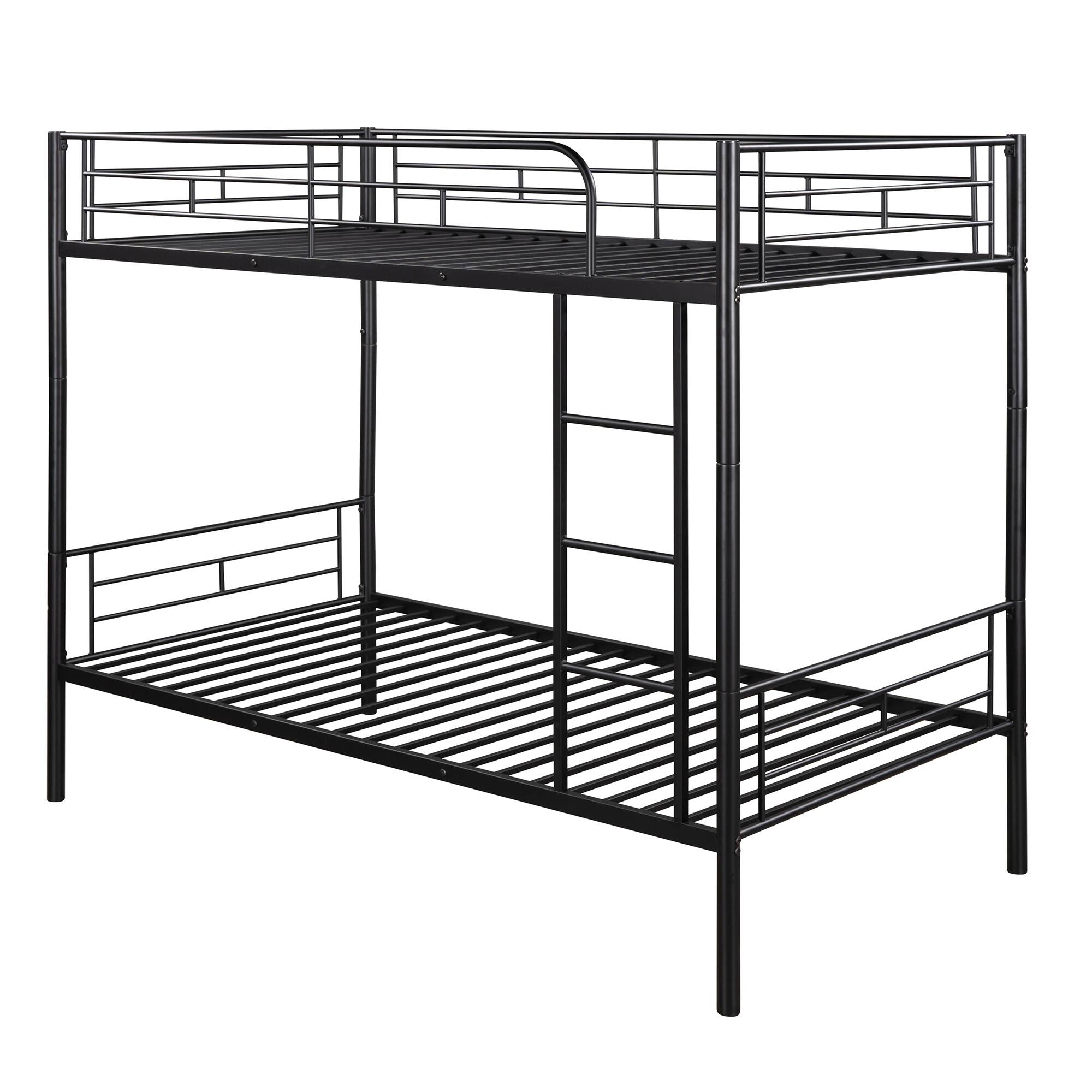 Alt View 4. Spaco - Spaco Twin Over Twin Convertible Metal Bunk Bed, Heavy Duty Steel with Wear-Resistant Finish, for Bedroom, Kids Room - Black.
