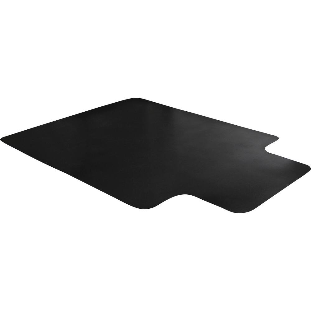 Front. Floortex - Advantagemat Black Vinyl Lipped Chair Mat for Hard Floor - 45" x 53" - Black.