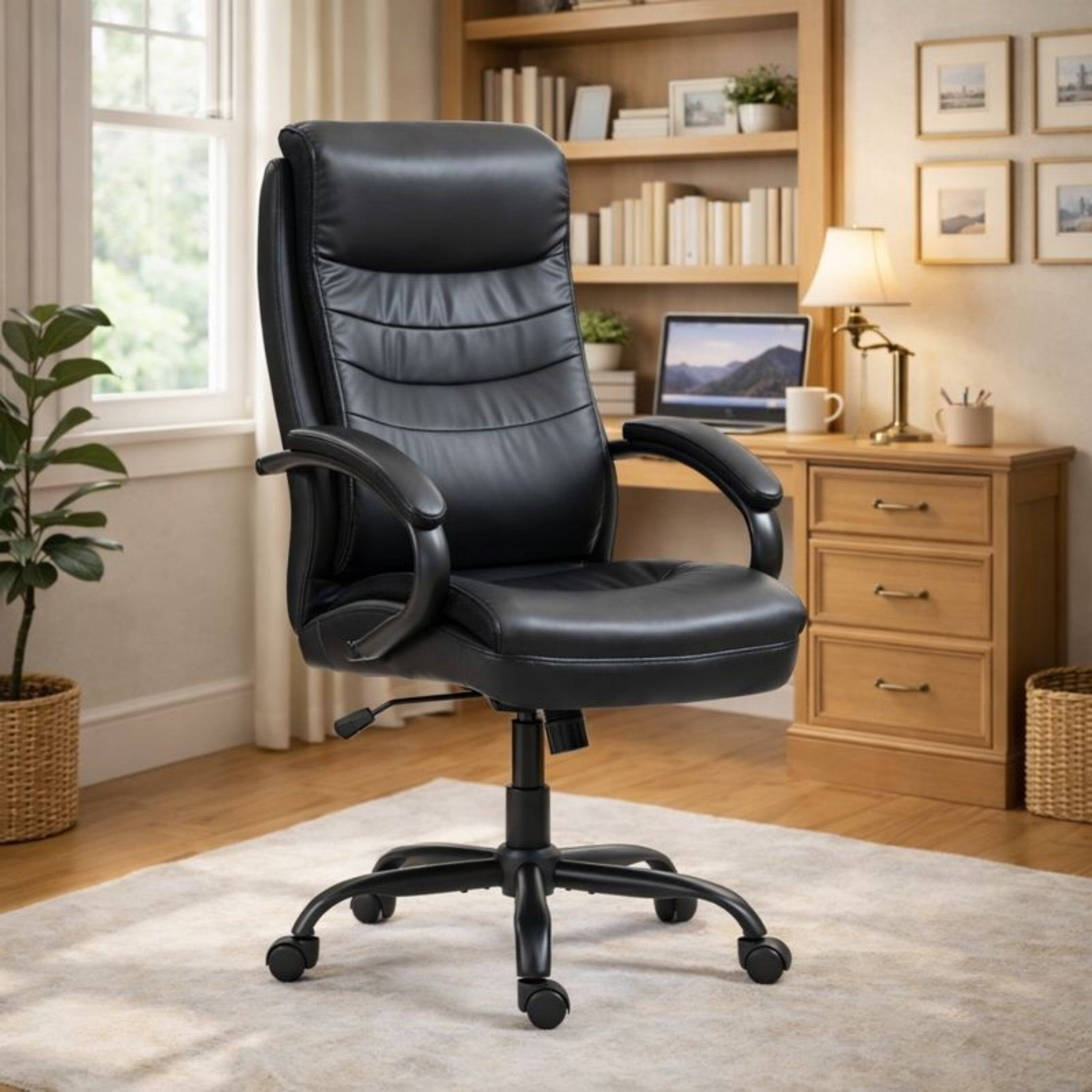 Alt View 1. Boyel Living - High Back Ergonomic Adjustable Office Chair Black - Black.