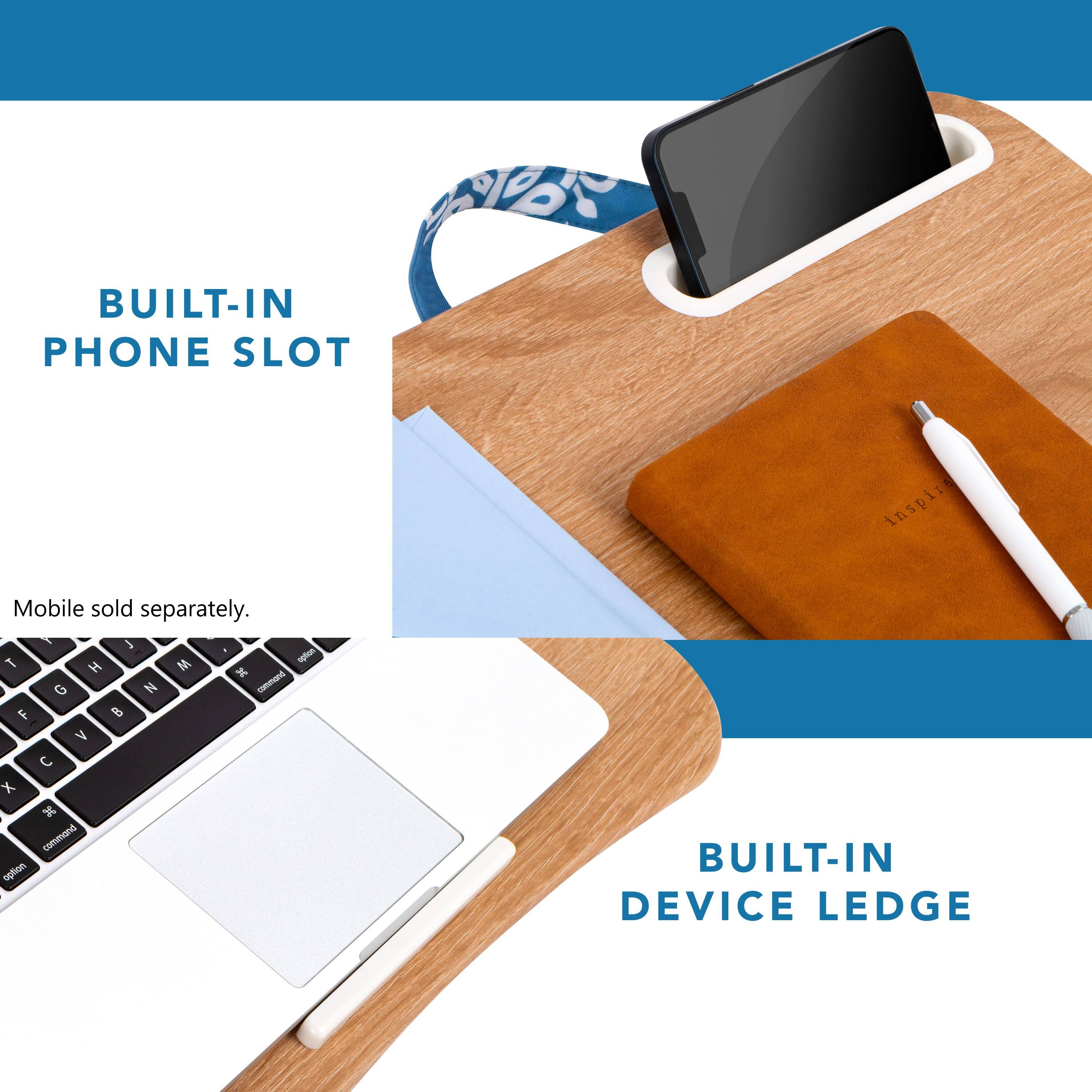 BUILT-IN PHONE SLOT, Mobile sold separately. BUILT-IN DEVICE LEDGE