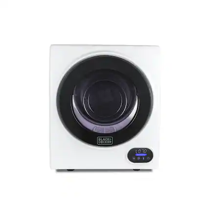 Front. Black+Decker - 1.5 Cu.Ft. Stackable Smart Electric Dryer with Standard Wall Outlet - White.