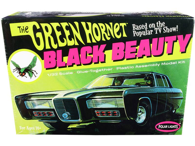 Skill 2 Model Kit Black Beauty "The Green Hornet" (1966-1967) TV Series 1/32 Scale Model by Polar Lights - Green, Black