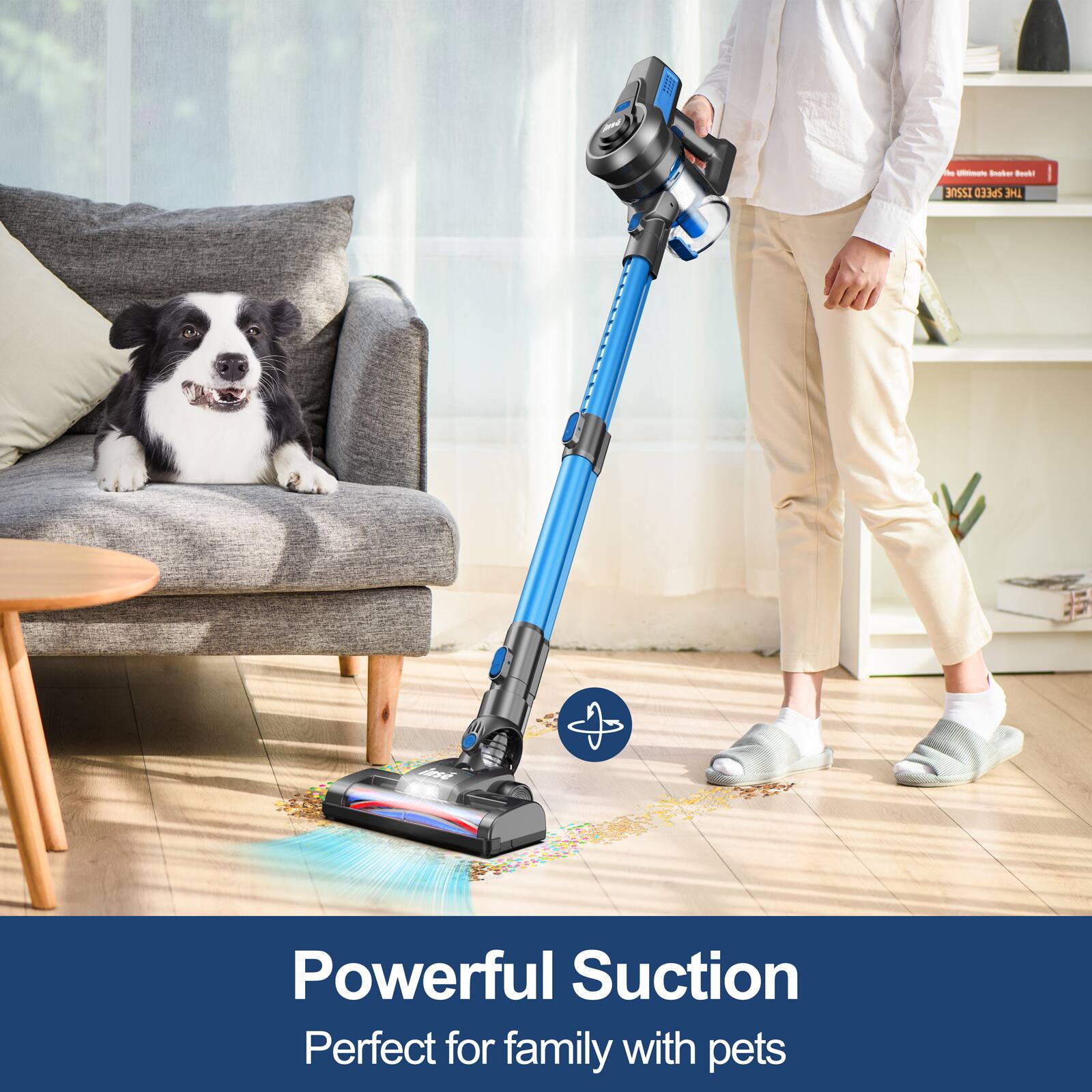 INSE N650 Cordless Vacuum Cleaner, 6 in 1 Rechargeable Stick