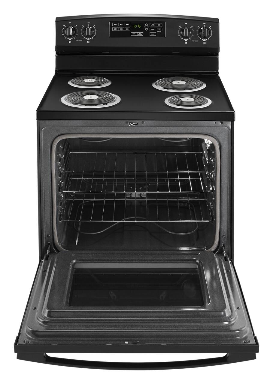 Alt View 2. Amana - 4.8 Cu. Ft. Self-Cleaning Freestanding Electric Range - Black.
