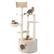 Front. Gymax - Gymax 55.5'' Tall Wooden Cat Tree for Indoor Cats w/Condo Curved Perch Hammock - GYM18862.
