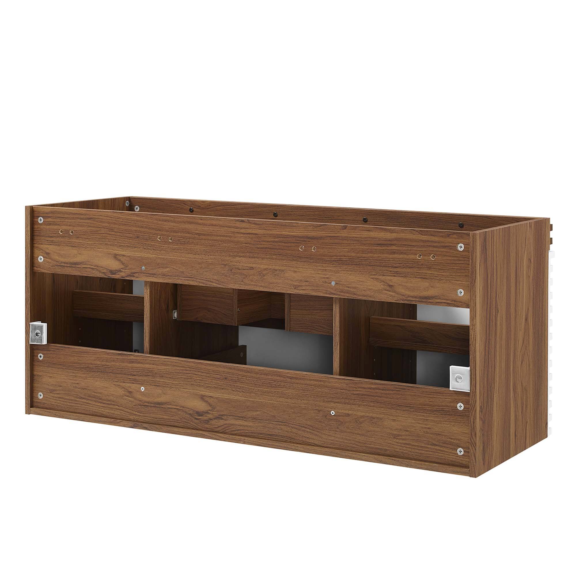 Alt View 3. Modway - Render 48" Wall-Mount Bathroom Cabinet Basin Not Included by Modway - White Walnut.