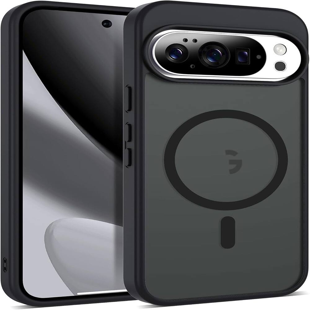 Front. MOSZAR LLC - Compatible with Google Pixel 10/10 Pro Case with Magnetic Black Slim - Black.