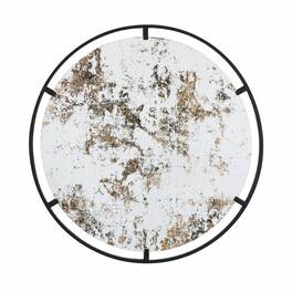 RYHNUYNE - 31.5 in Round Wall Mirror, Industrial Metal Frame, 28.3 in Glass, 15.8 lbs, Entryway Decor - Black