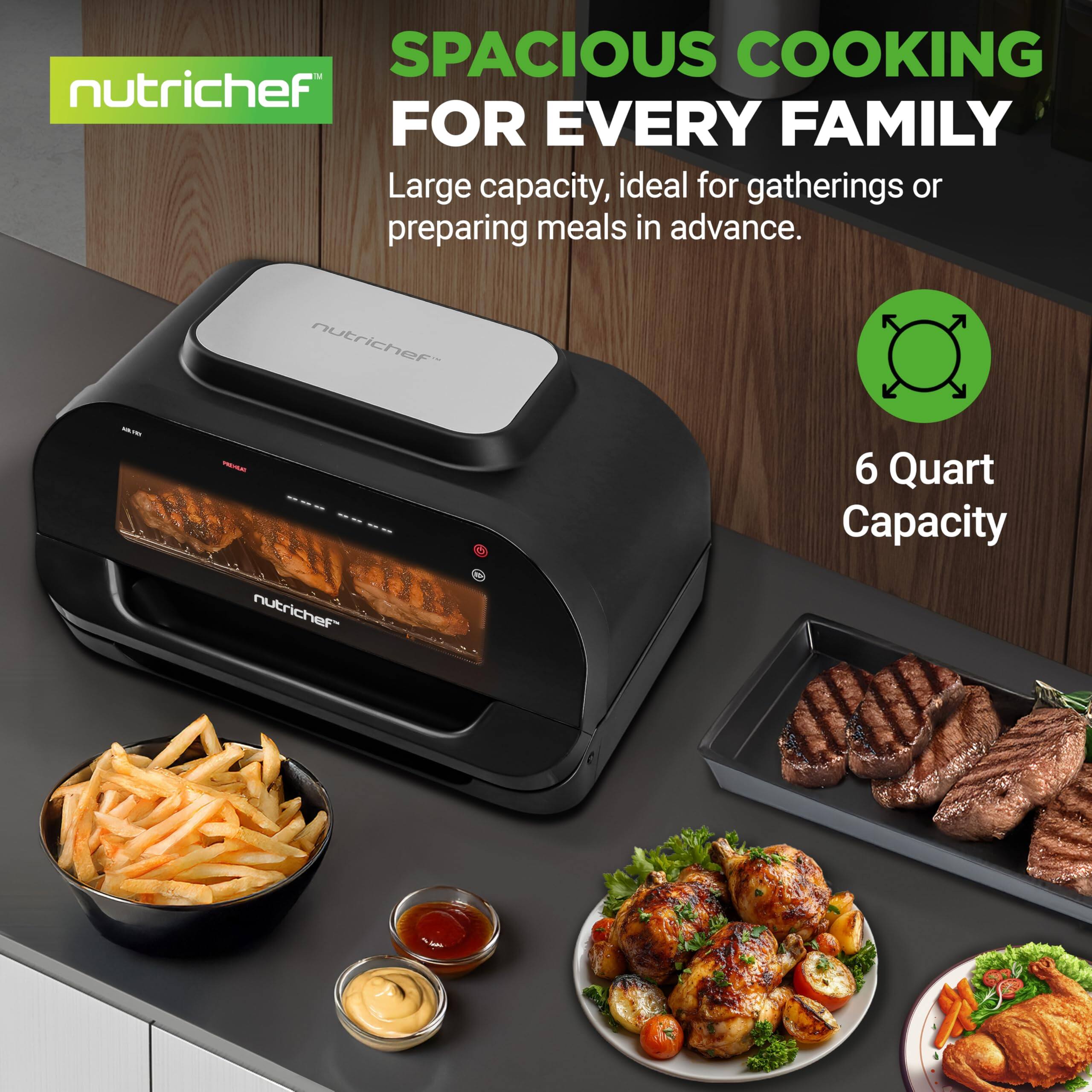 SPACIOUS COOKING FOR EVERY FAMILY  
Large capacity, ideal for gatherings or preparing meals in advance.  
6 Quart Capacity
