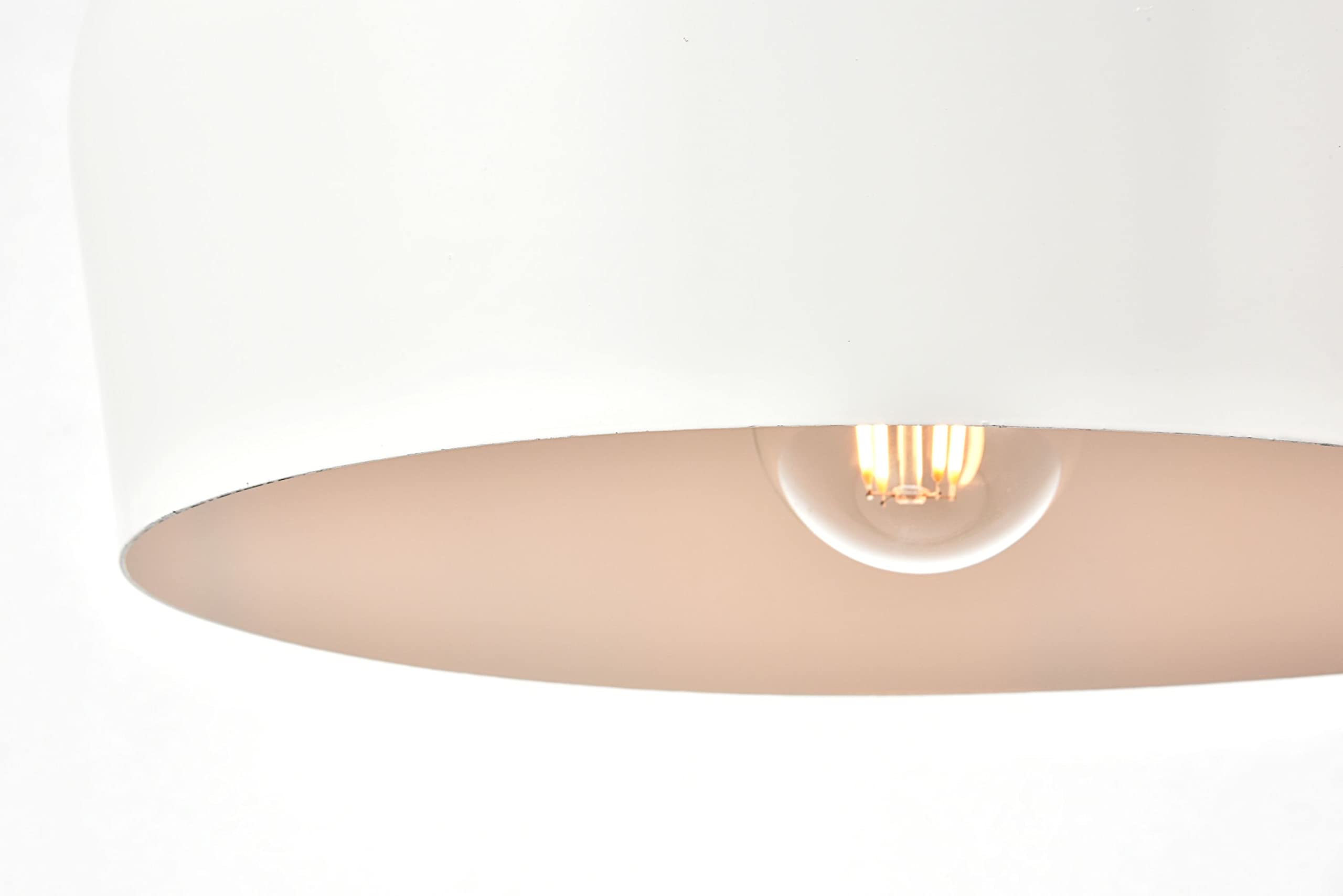 Back. Living District - Nora Collection Pendant D11.5in H9in Lt:1 frosted white and natural wood finish - White And Natural Wood.