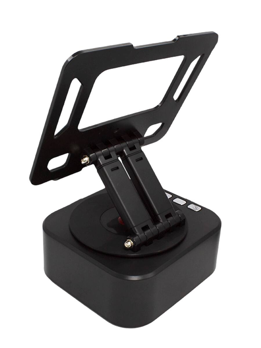 Back. Skanty Furniture - Wireless Bluetooth speaker with tablet stand, Foldable, Adjustable Angle, Anti-Slip Base, HD Surround Sound for Desk - black.