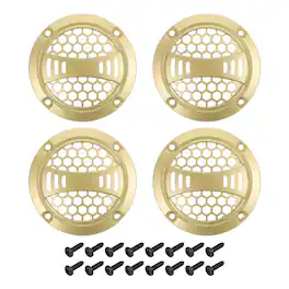 Unique Bargains - 4pcs 2" Speaker Grill Mesh Plastic Woofer Guard Protector Plastic Frame with Screws for Home Audio Car Speaker - Gold
