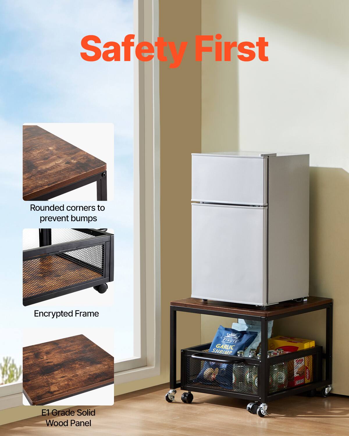 Safety First
Rounded corners to prevent bumps
Encrypted Frame
E1 Grade Solid Wood Panel