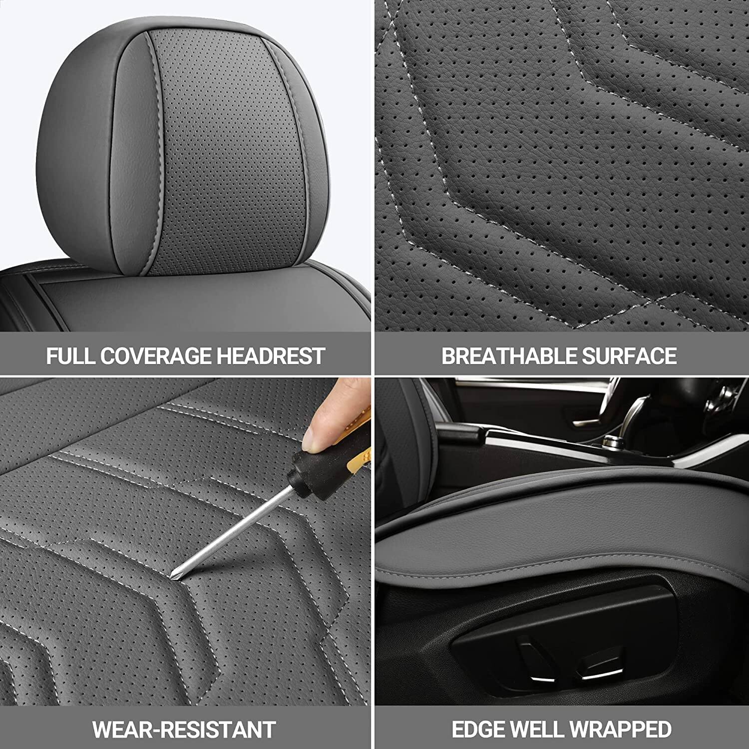 - FULL COVERAGE HEADREST
- BREATHABLE SURFACE
- WEAR-RESISTANT
- EDGE WELL WRAPPED