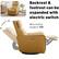 The text on the image reads: "Backrest & footrest can be expanded with electric switch Max recline angle is 150." This text is grouped and corrected as follows:
"Backrest & footrest can be expanded with electric switch. Max recline angle is 150."