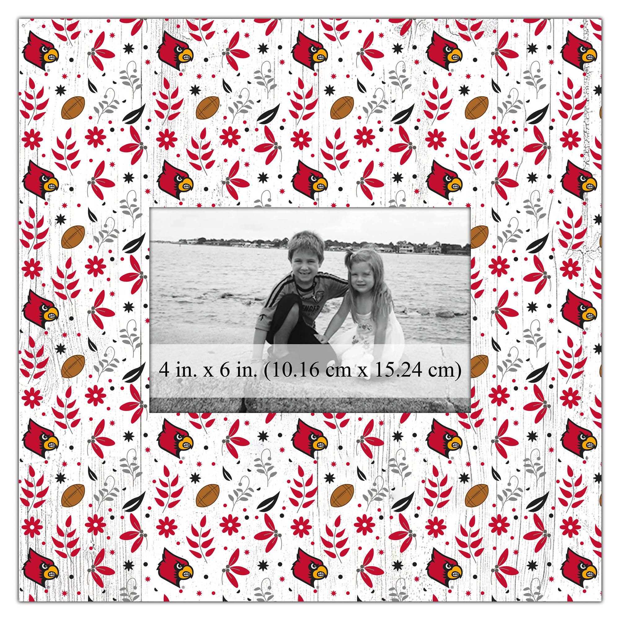 Louisville Cardinals 10'' x 10'' Floral Pattern Frame