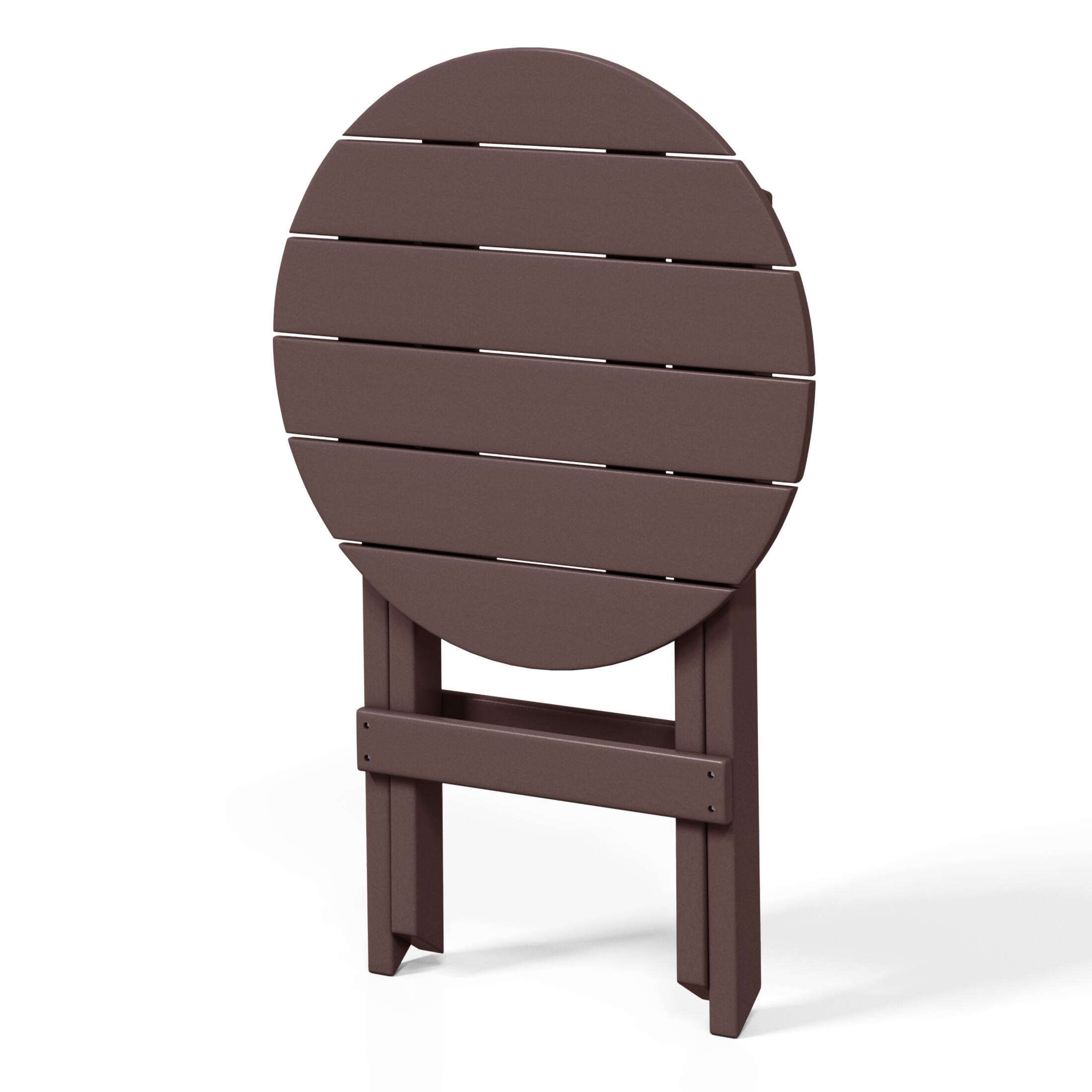 Alt View 3. WestinTrends - WestinTrends Malibu HDPE Outdoor 24.5 Inch Round Portable Folding Patio Dining Table - Dark Brown.