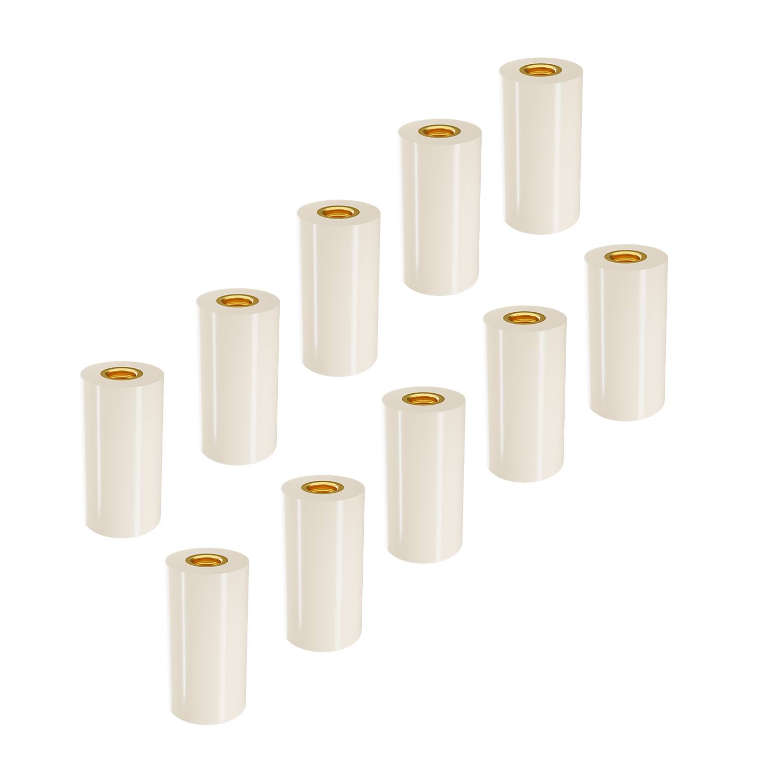 Front. GSE Games & Sports Expert - 10 Pieces 12mm White Billiard Stick Nylon Ferrules, Pool Cue Stick Screw-in Ferrules Replacement - White.