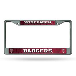 Rico Industries - Wisconsin Badgers Chrome Metal License Plate Frame - Multi