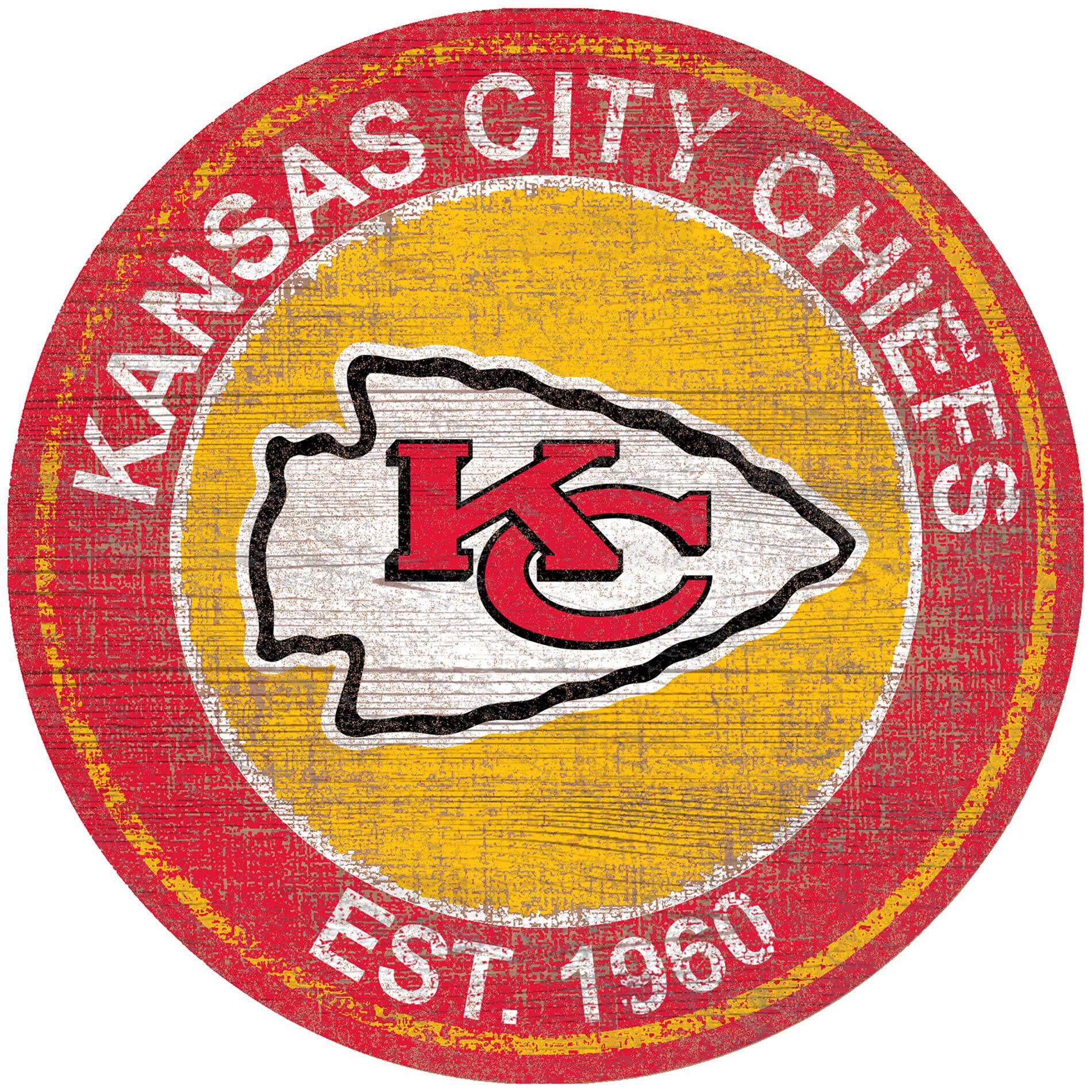 Kansas City Chiefs 24'' Round Heritage Logo Sign