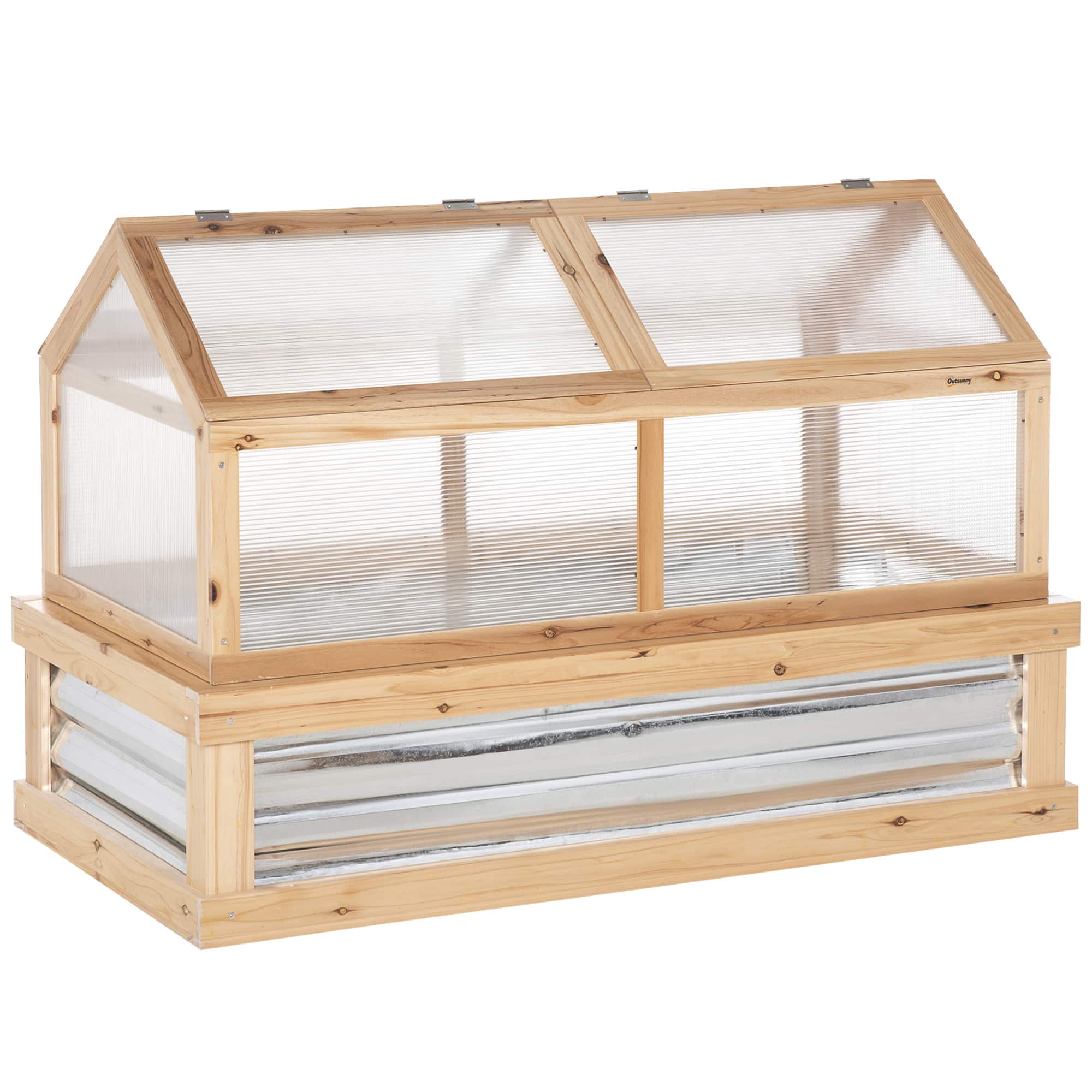 Outsunny - Raised Garden Flower Bed Kit w/ Greenhouse