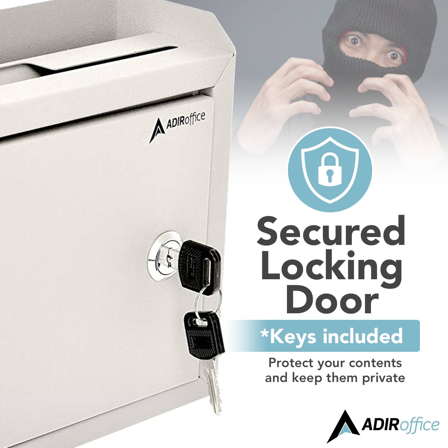 ADIRoffice Secured Locking Door *Keys included Protect your contents and keep them private ADIRoffice ADIRoffice